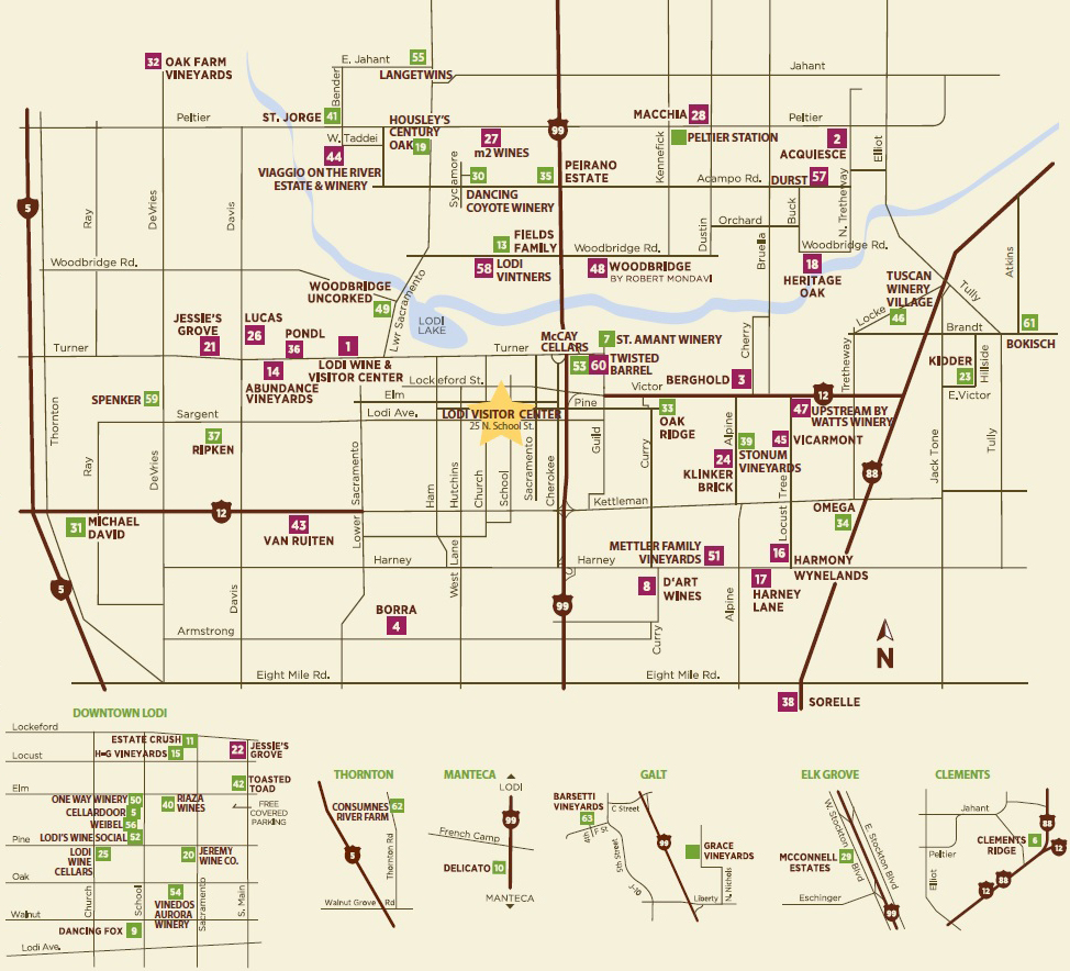 Lodi Wine Trail Map Land Yacht Limos